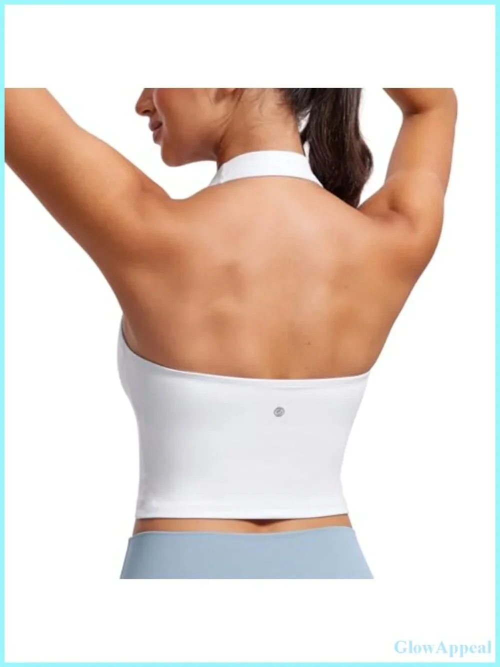Butterluxe Halter Crop Tank Top, Sports Bra, Low Impact Yoga, Light Support